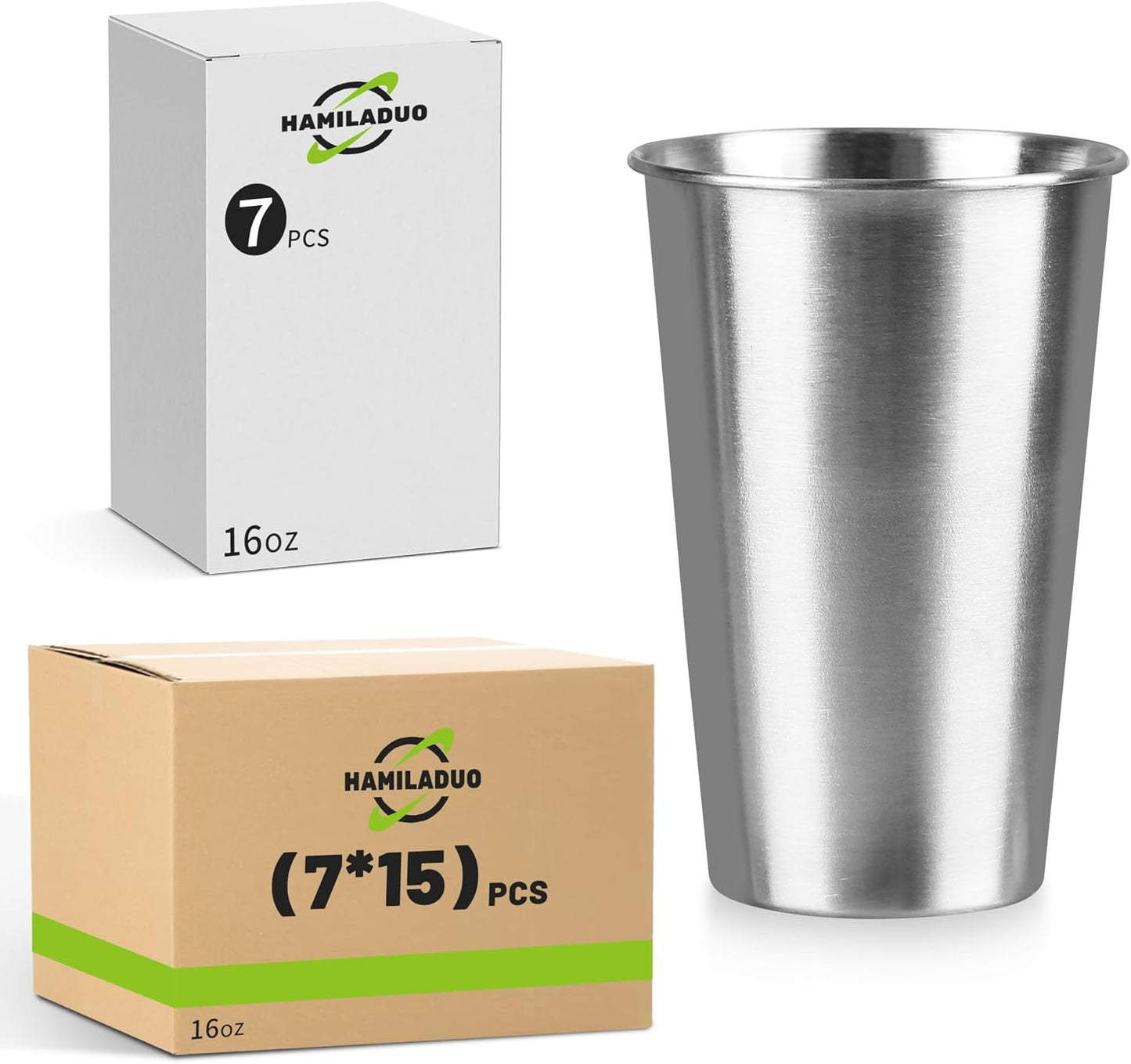 105Pack 16 oz Stainless Steel Pint Cups for Every Occasion