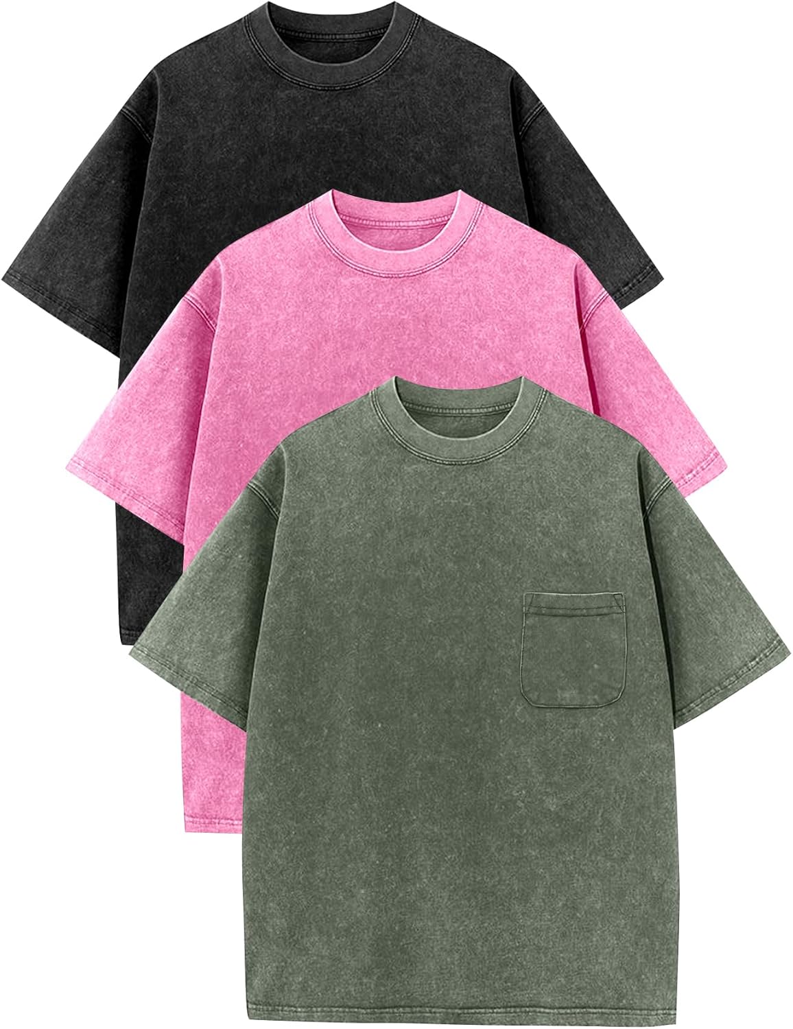 Unisex Boys Girls Acid Washed T-Shirts for Summer Fun