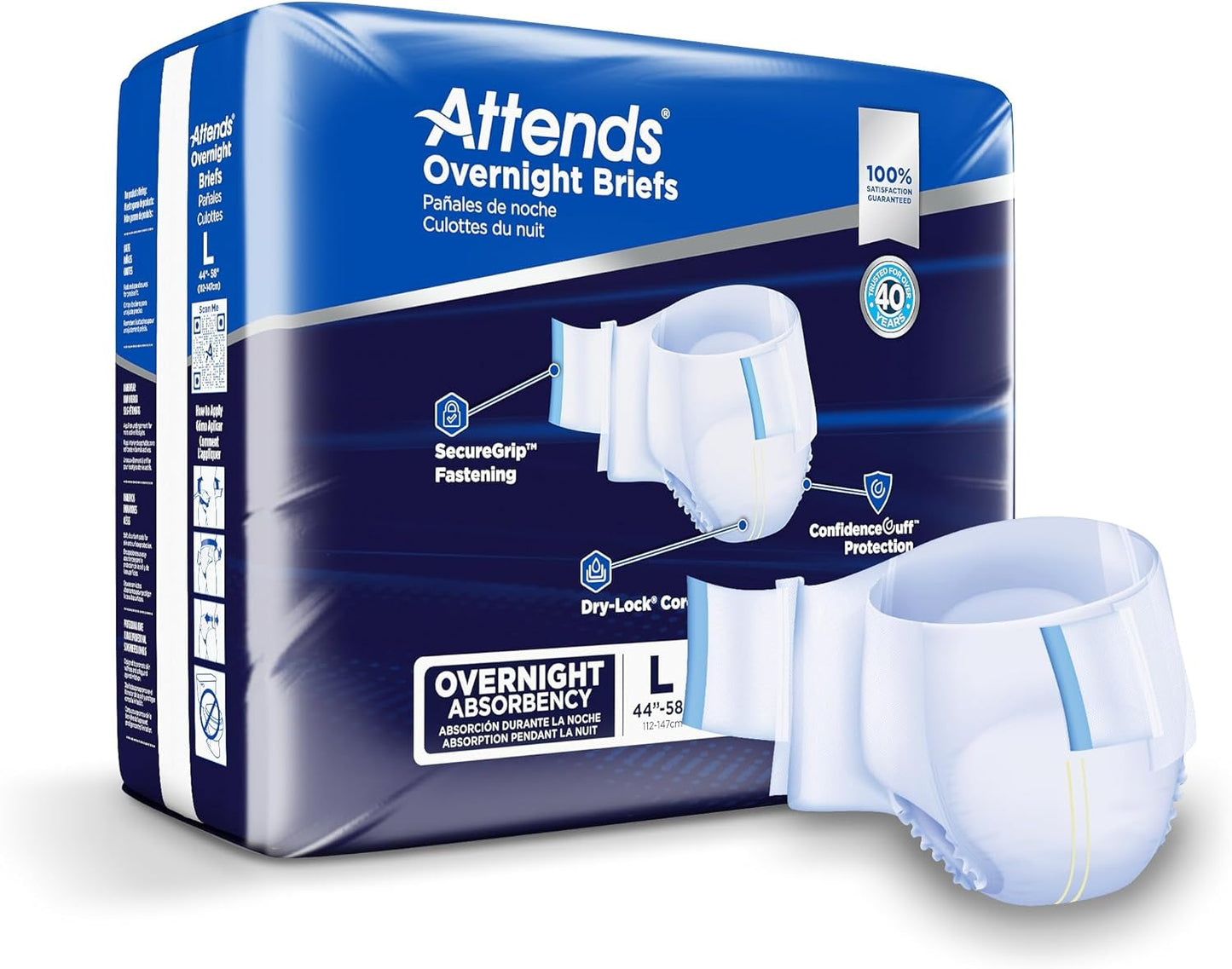 Attends Overnight Briefs: Heavy Absorbency, Large Size, 14ct