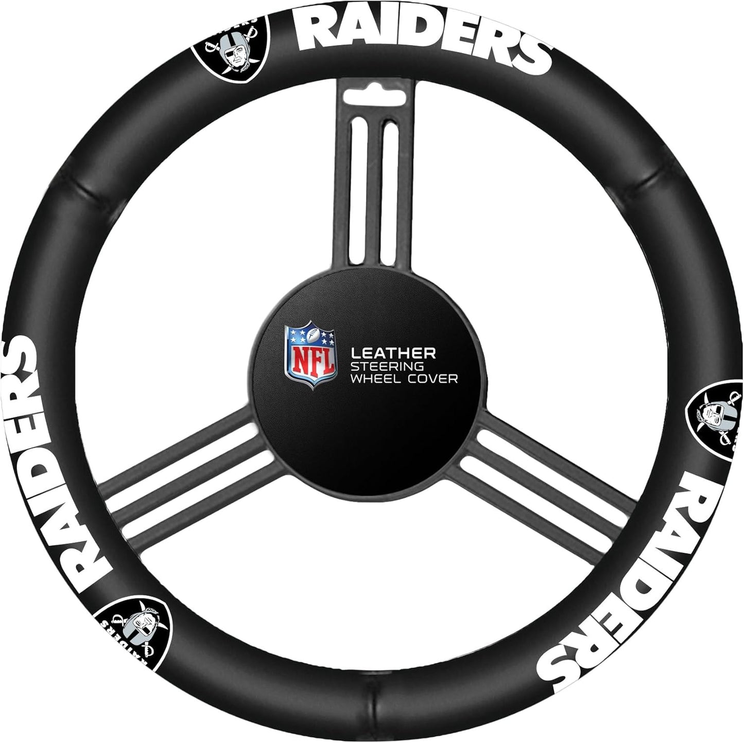 NFL Leather Steering Wheel Cover - Genuine Leather Comfort