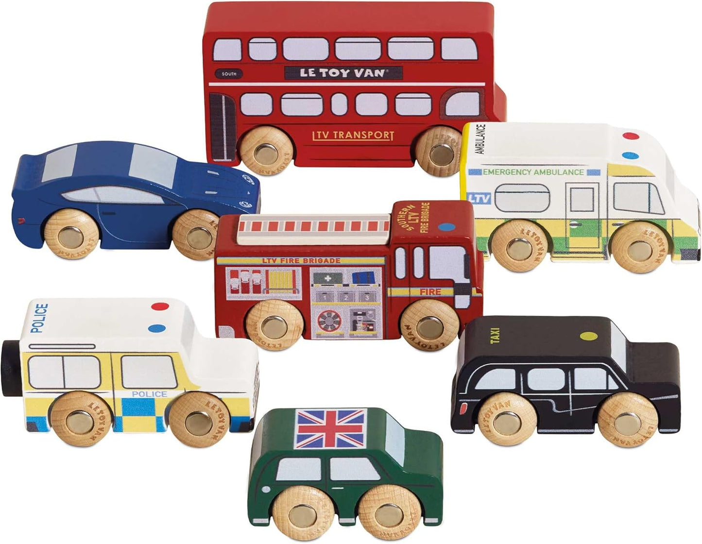 Le Toy Van London Car Set - Premium Wooden Toy Cars for Kids