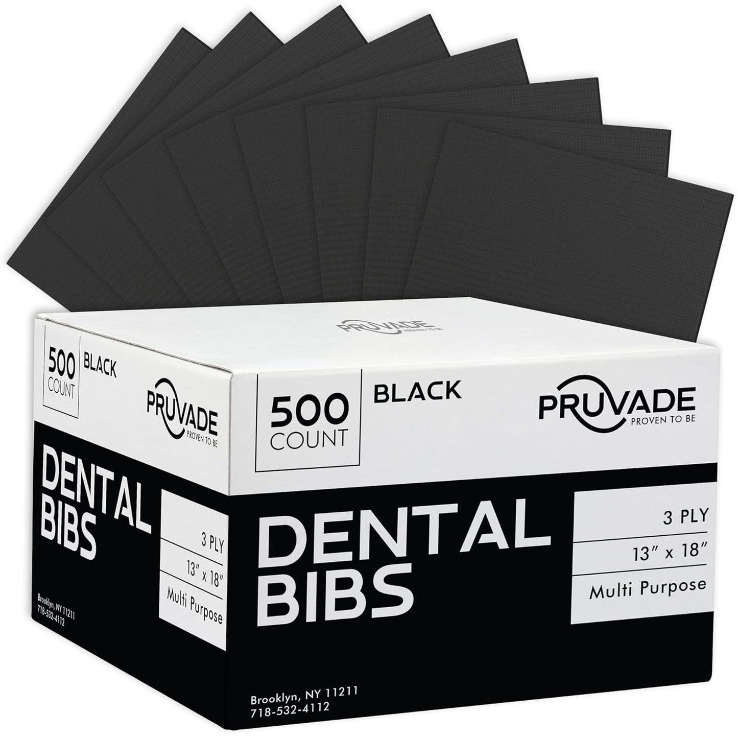 Dental Bibs 500 Pack Disposable 3-Ply Waterproof Sheets