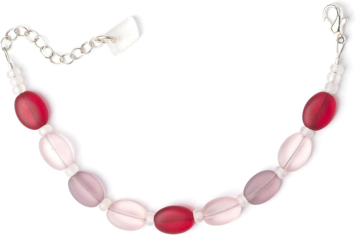 Sea Glass Droplet Bracelet - Handmade with Platted Silver