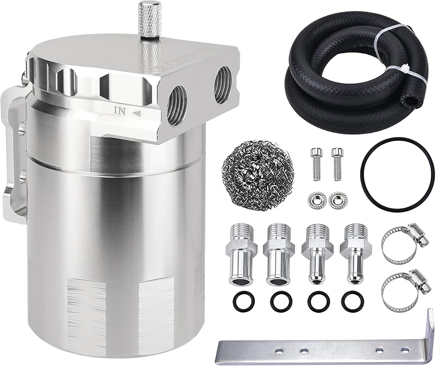 Universal Baffled Oil Catch Can Kit for PCV System - 300ml