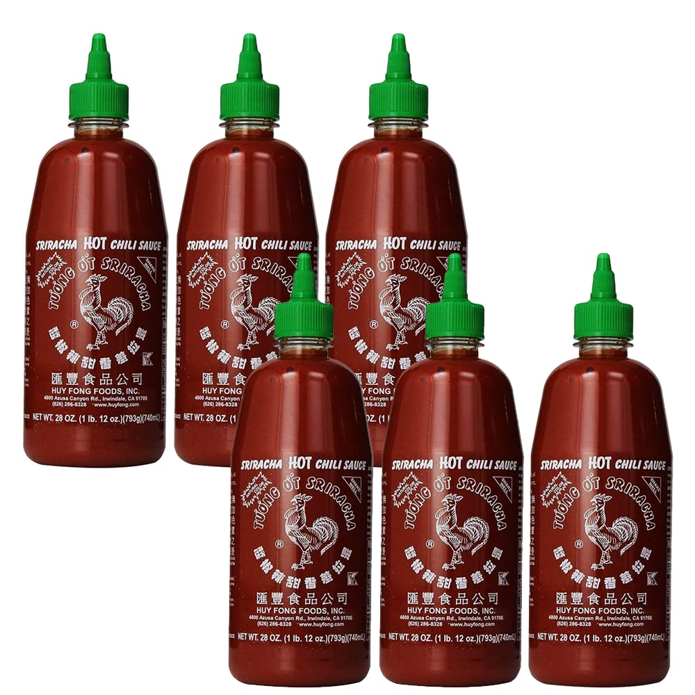 Sriracha Hot Chili Sauce 28oz Pack of 6 for Flavor Lovers