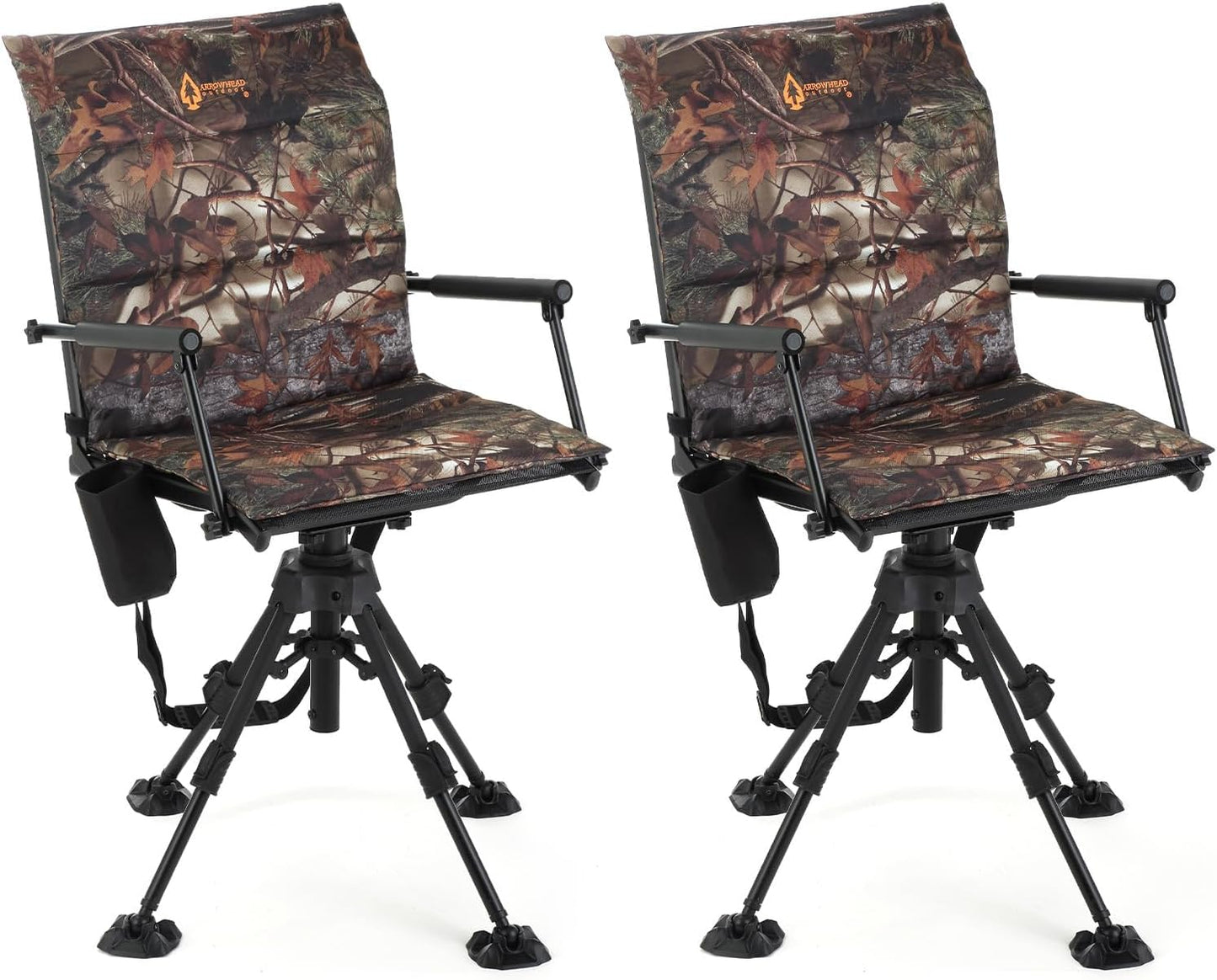 360 Hunting Swivel Blind Chair with Removable Camouflage Seat Pad