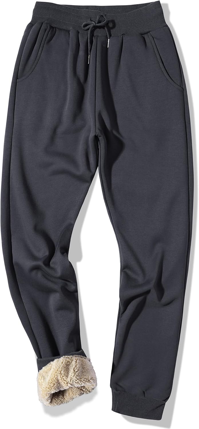 MACHLAB Men's Thermal Fleece Jogger Pants for Winter Warmth