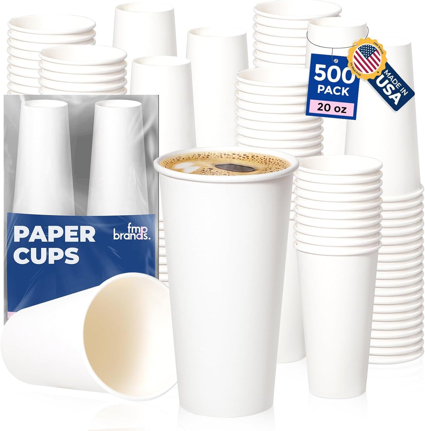 Premium 20 oz Disposable Paper Coffee Cups for All Occasions