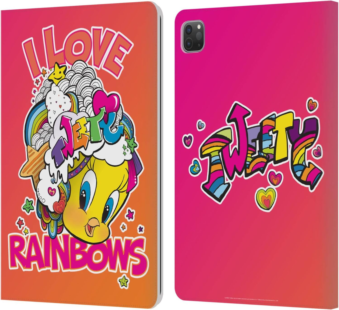 Looney Tunes I Love Rainbow Patterns Leather Wallet Case for iPad Pro