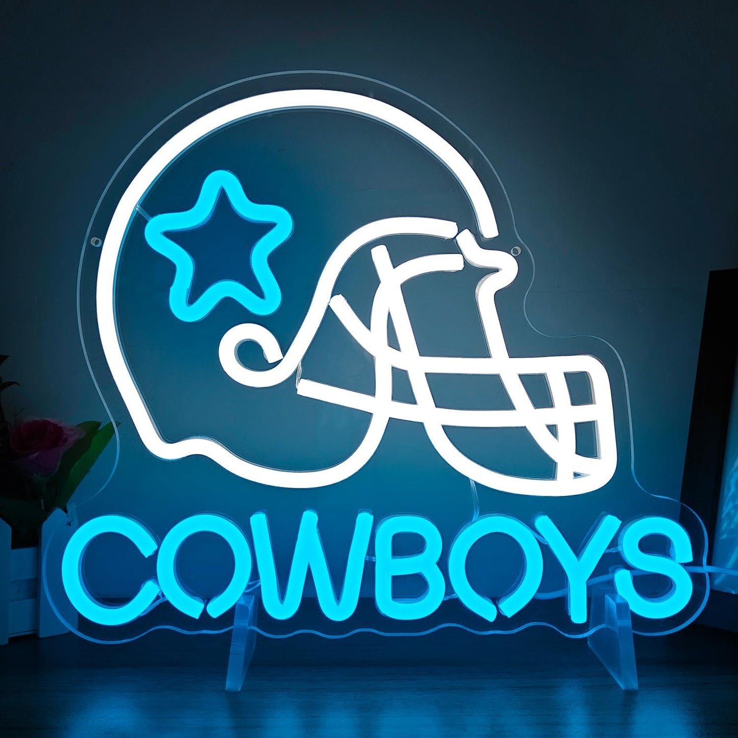 Cowboy Football Neon Sign for Cool Wall Decor and Gifts