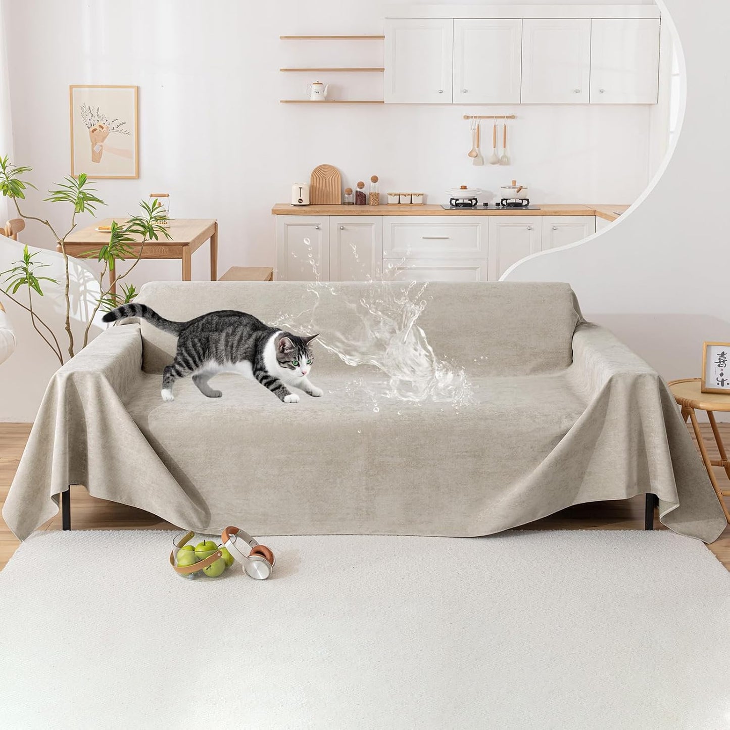 VClife Anti Cat Scratch Sofa Cover - Waterproof Couch Protector