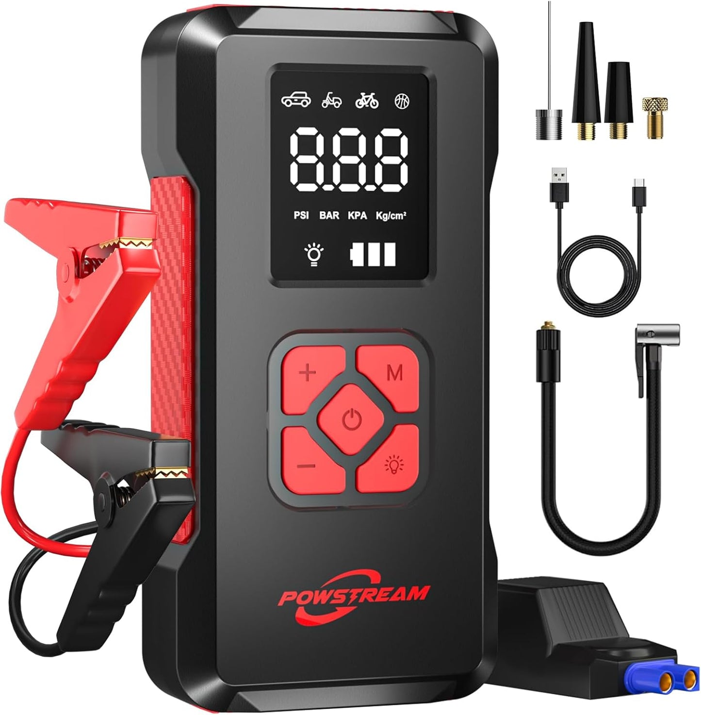 POWSTREAM 3500A Jump Starter + Air Compressor