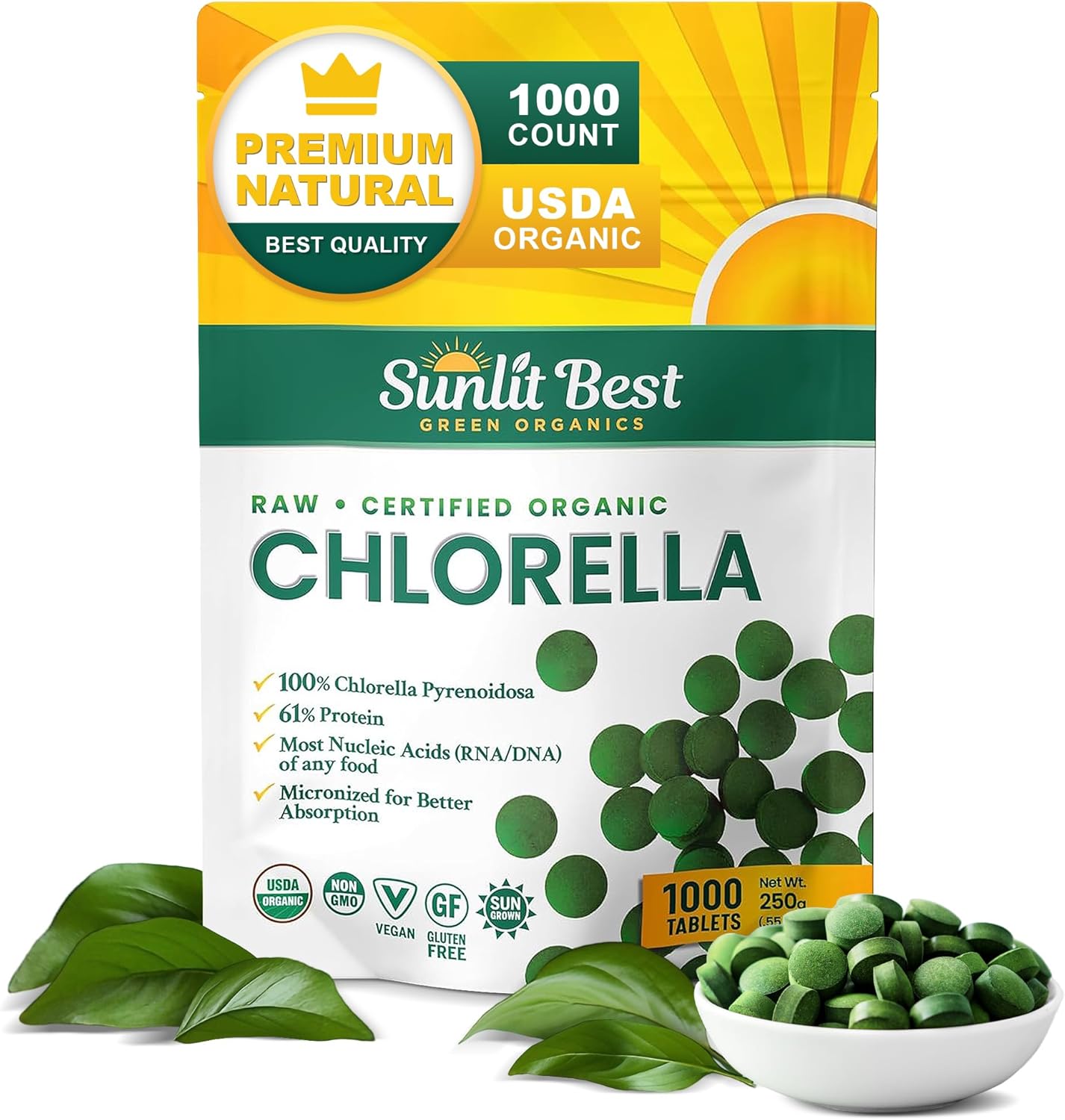 Premium Organic Chlorella Tablets for Immune Support & Energy