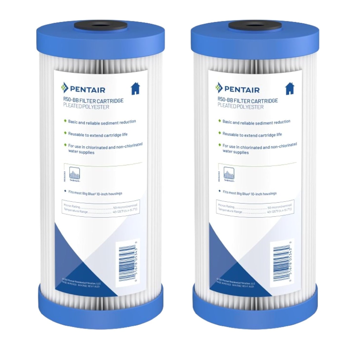 Pentair Pentek R50-BB Big Blue Sediment Water Filter for Home
