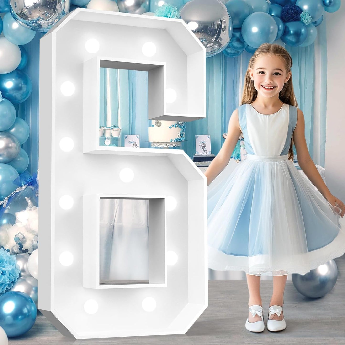 4FT Light Up Number 6 for Birthday and Anniversary Decor