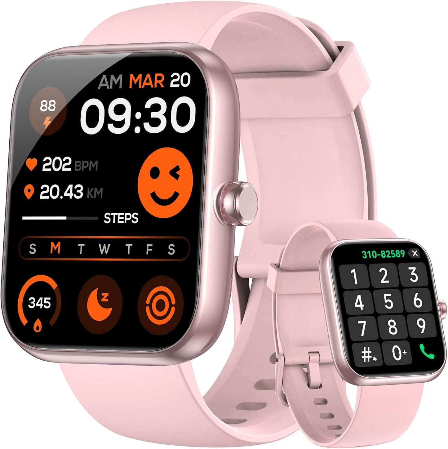 Mikego Smart Watch: Alexa, Fitness Tracker, Call, HD Touch, 100 Sports Modes