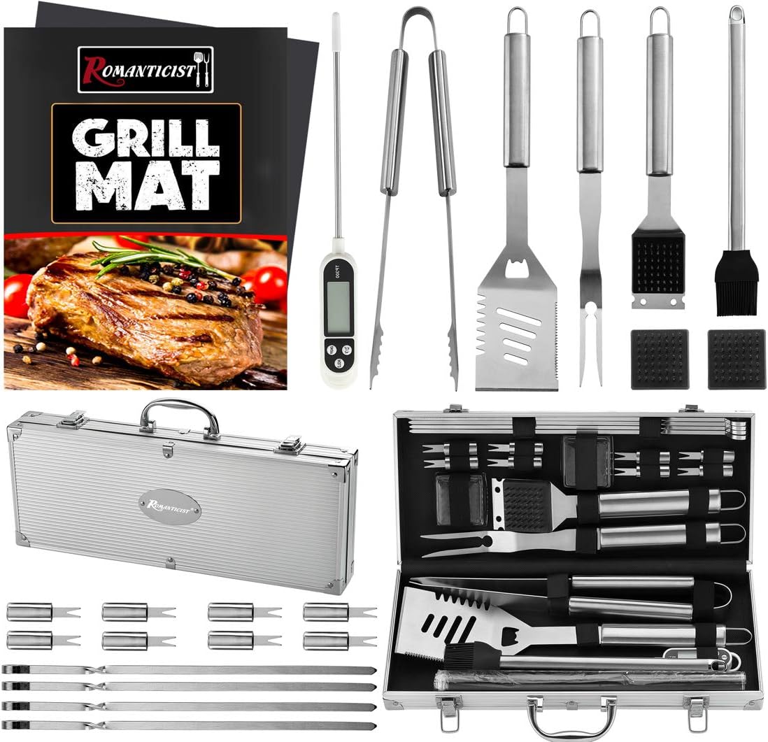 ROMANTICIST 23pcs BBQ Grill Accessories Set for Outdoor Fun