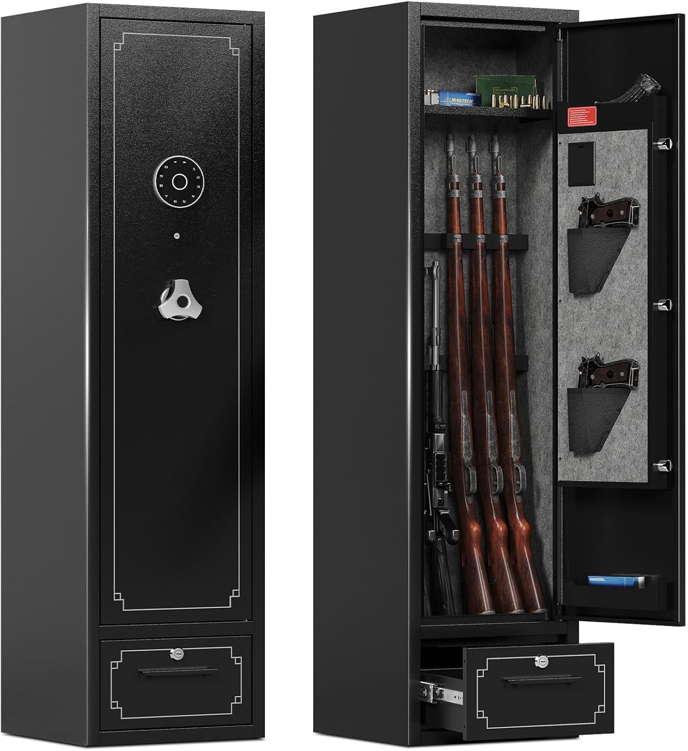 6 Gun Safes for Rifles and Pistols - Heavy Duty Gun Cabinet