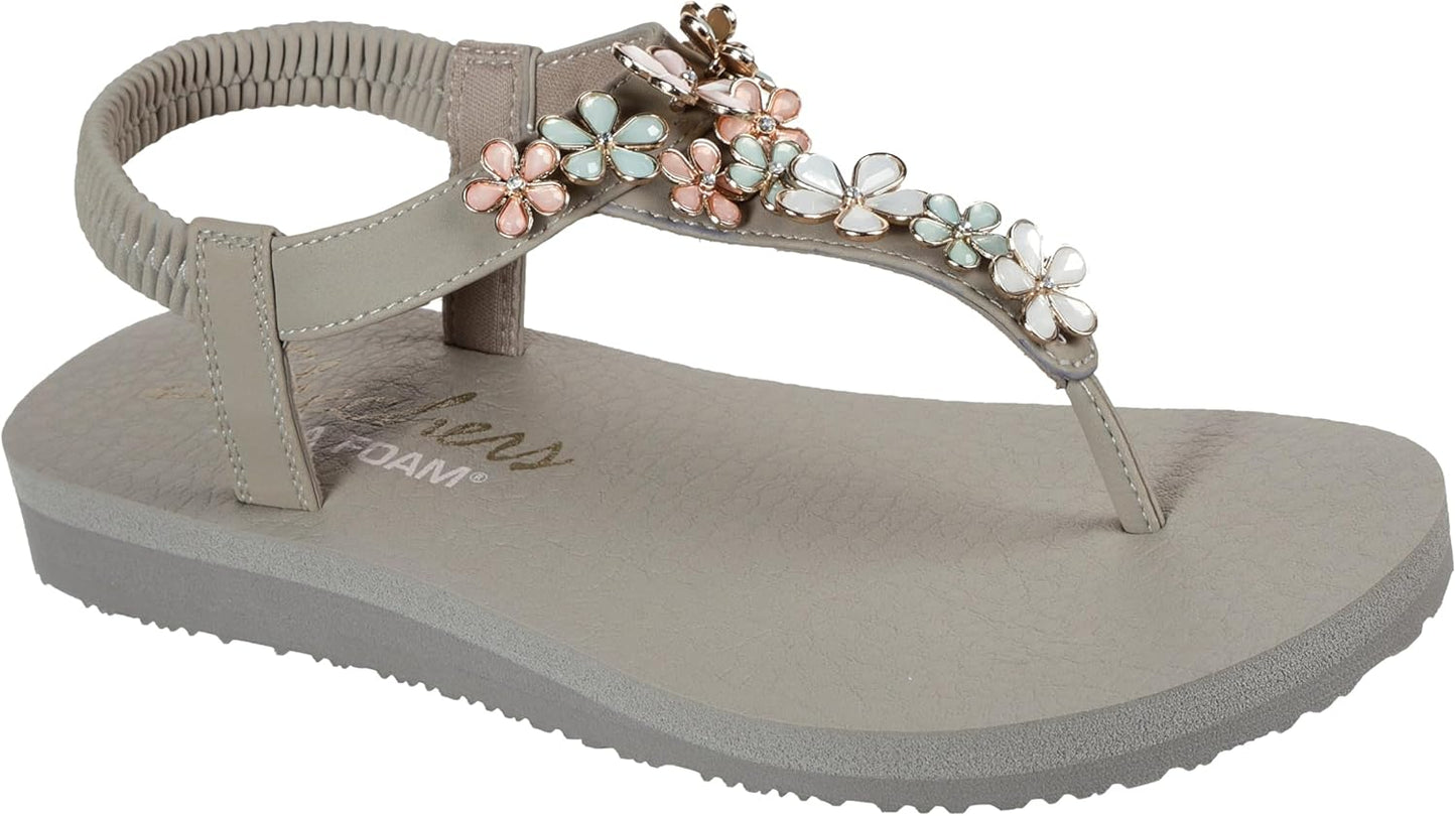 Skechers Women's Meditation-Glass Daisy Flip-Flop for Comfort