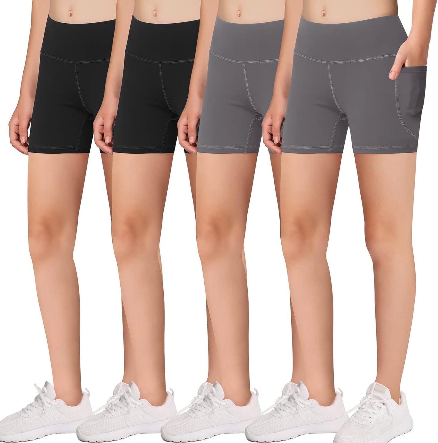 MIRITY Girls' Athletic Biker Shorts with Pockets for Sports
