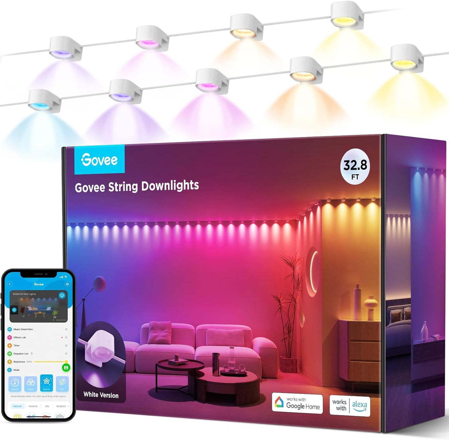 Govee RGBIC String Downlights for Smart Indoor Lighting Fun