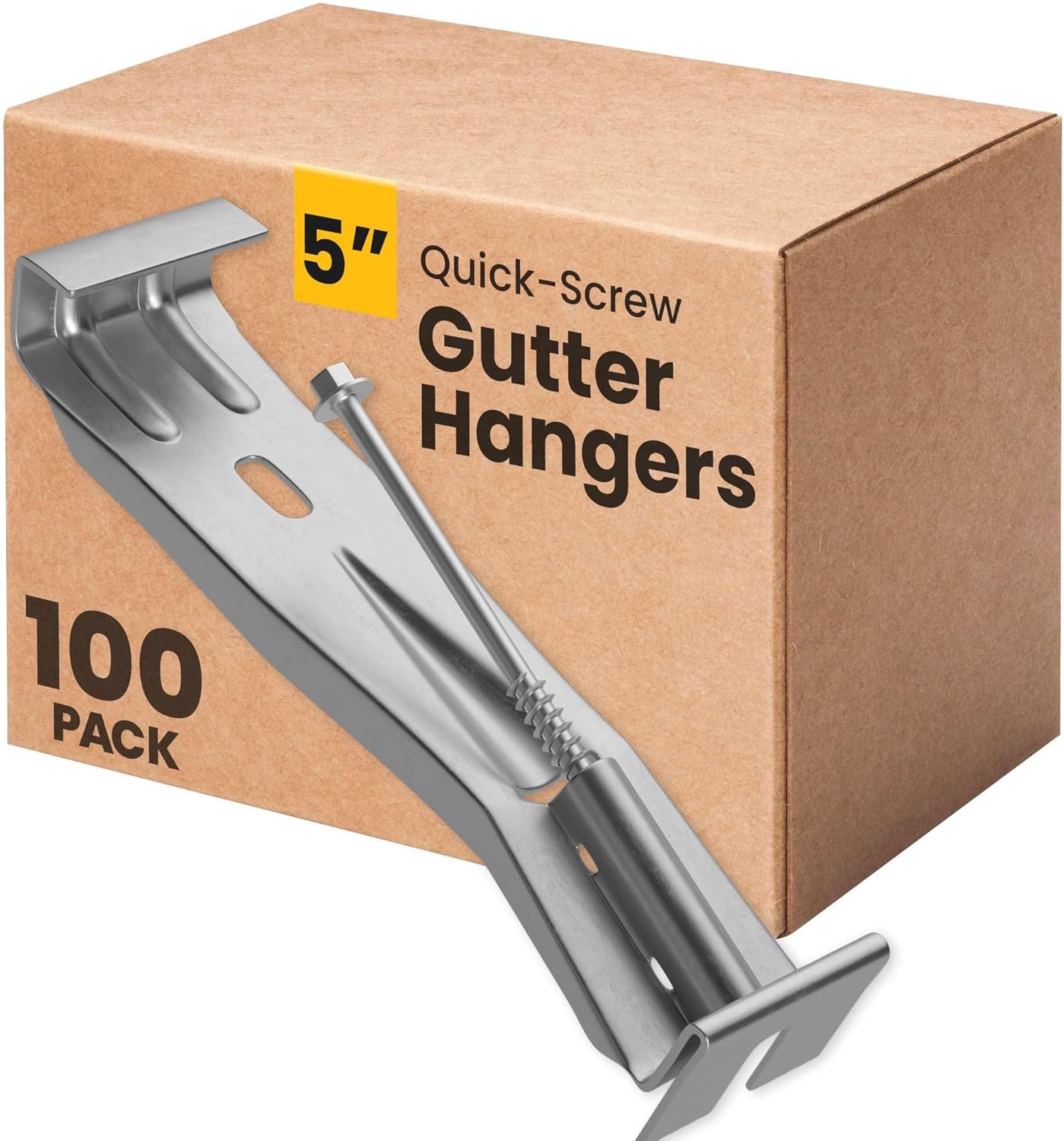 Quick-Screw 5 Inch Gutter Hangers for Heavy Duty Support