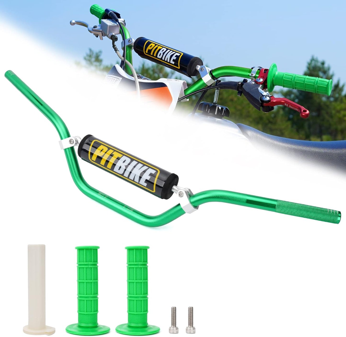 7/8in Handle Bar with Foam Pad and Grips for Dirt Bikes
