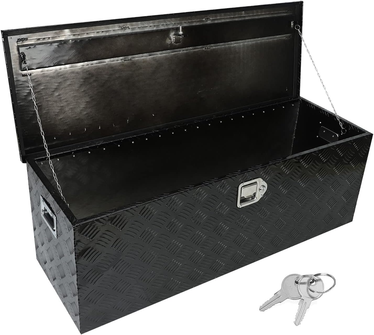 44in Black Aluminum Pickup Truck Bed Storage Tool Box with Lock