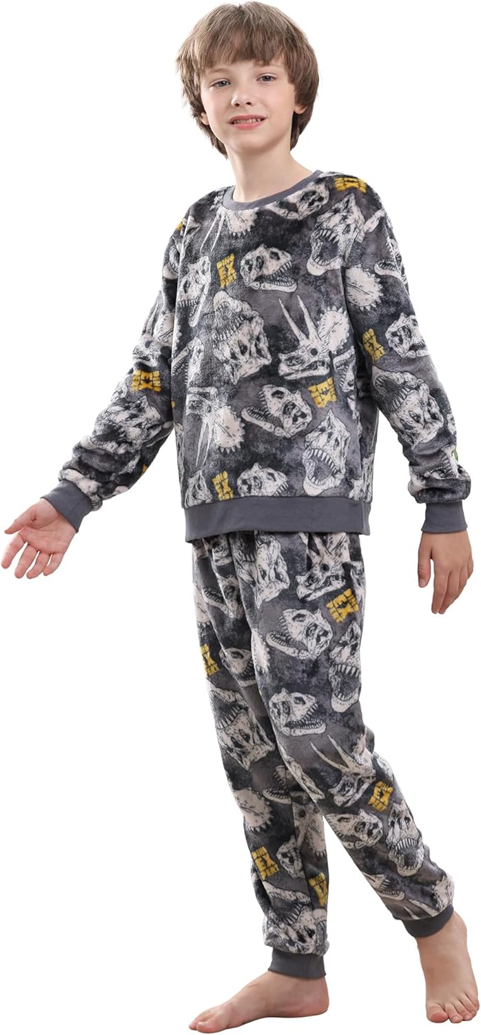 V.&GRIN Boys Fleece Pajamas Set for Kids 7-16 Years - Cozy Comfort