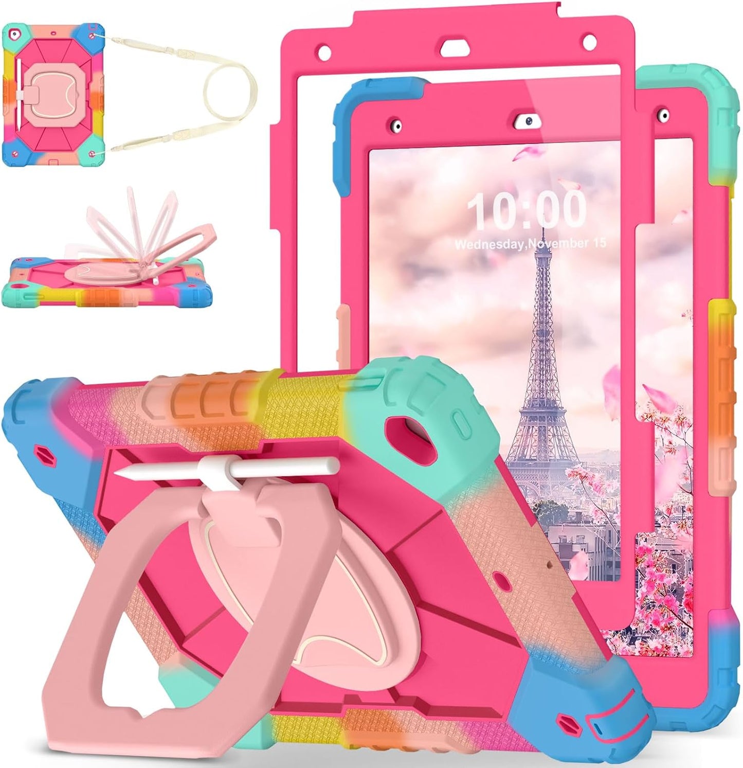 WESOROL iPad 9th Generation Case with Rotating Stand and Strap