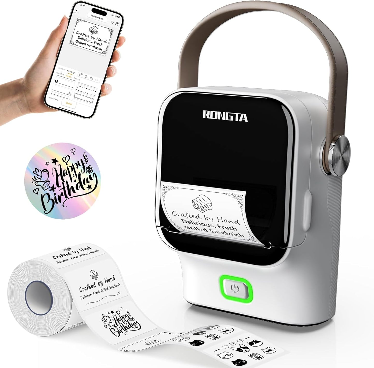 Rongta Bluetooth Label Maker Machine for Home and School Use