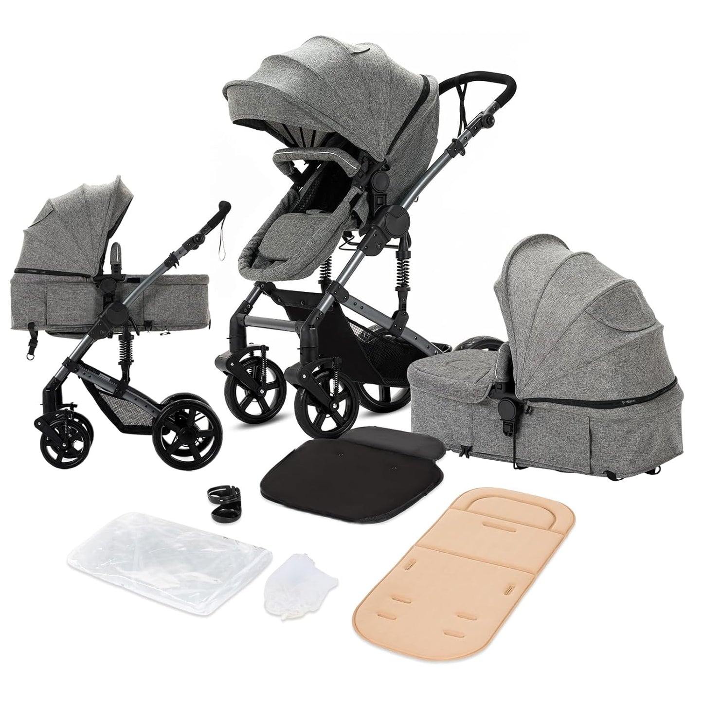 2 in 1 Baby Stroller with Reversible Design for Newborns