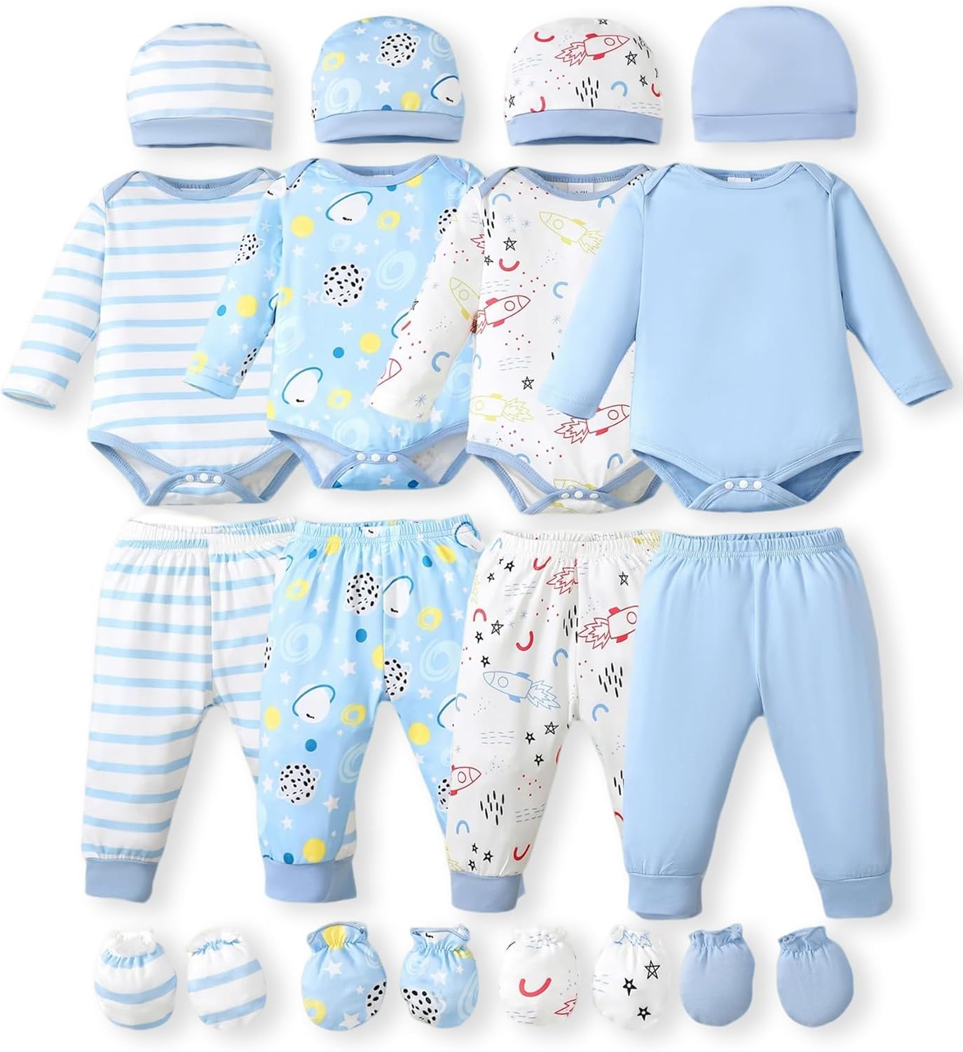 NZRVAWS Newborn Baby Clothes Set for Boys and Girls 0-18 Months