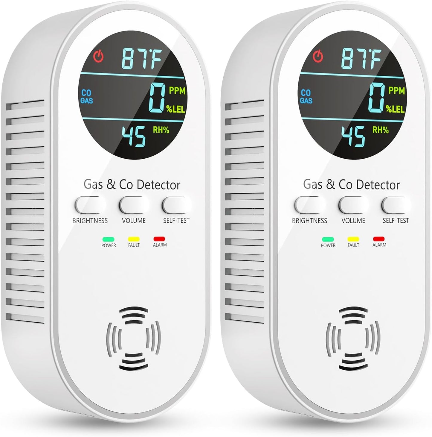 5-in-1 Carbon Monoxide Detectors with HD Digital Display
