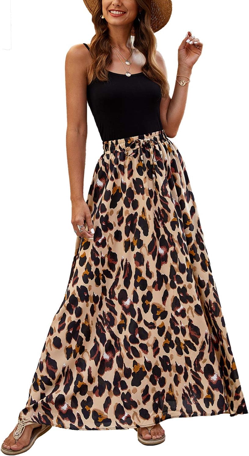 Flowy Long Skirts for Women - Summer Beach Pleated Maxi Style