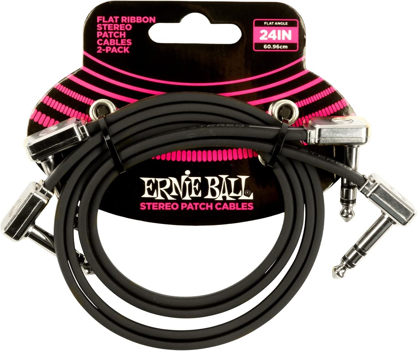 Ernie Ball Flat Ribbon Stereo Patch Cable 2-Pack: Noise-Free Connectivity