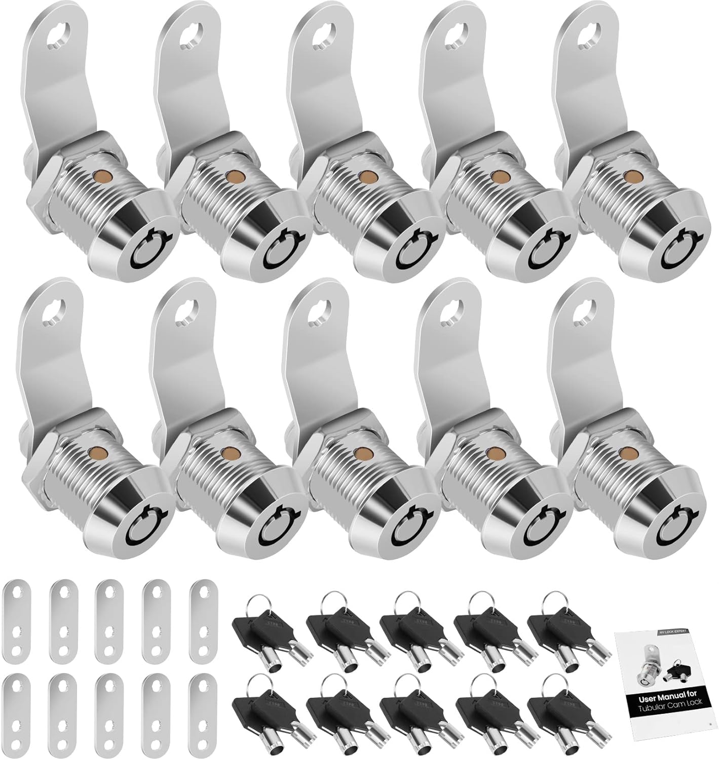10 Pack Tool Box Lock with Keys for RV Storage and Cabinets
