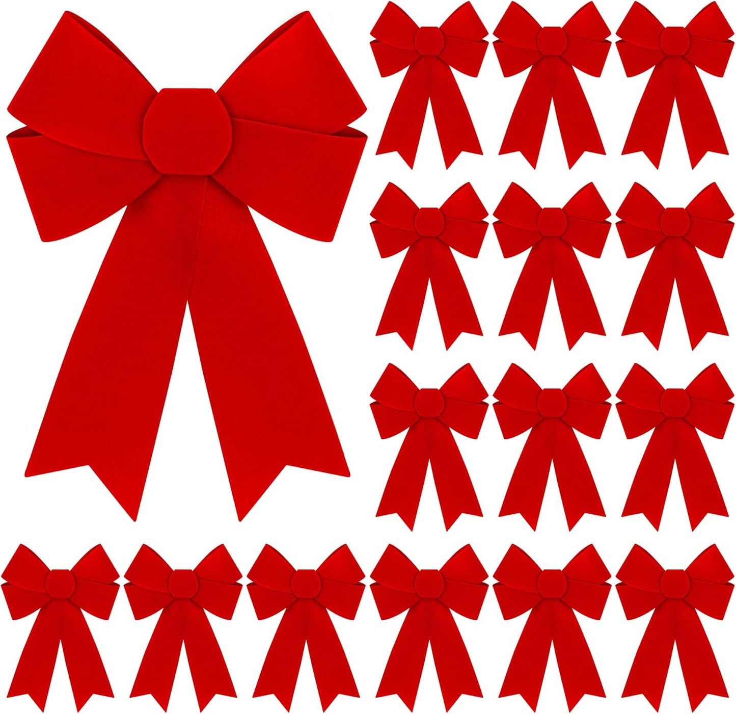 16 PCS Large Red Christmas Tree Decorations for Festive Cheer