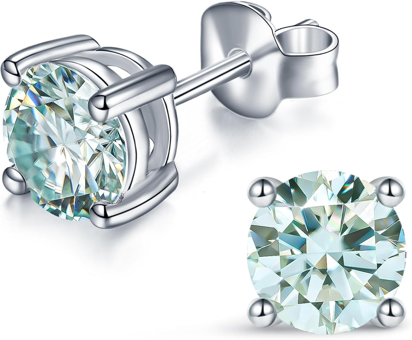 IMOLOVE Moissanite Stud Earrings in Sterling Silver for Women
