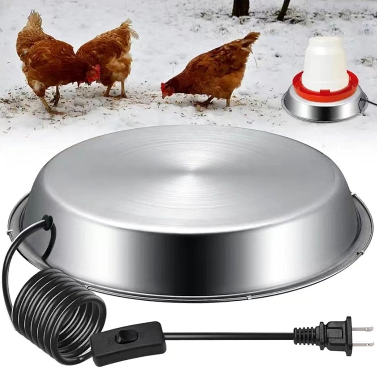 Winter-Ready Heated Chicken Waterer Base - Poultry Lover's Essential