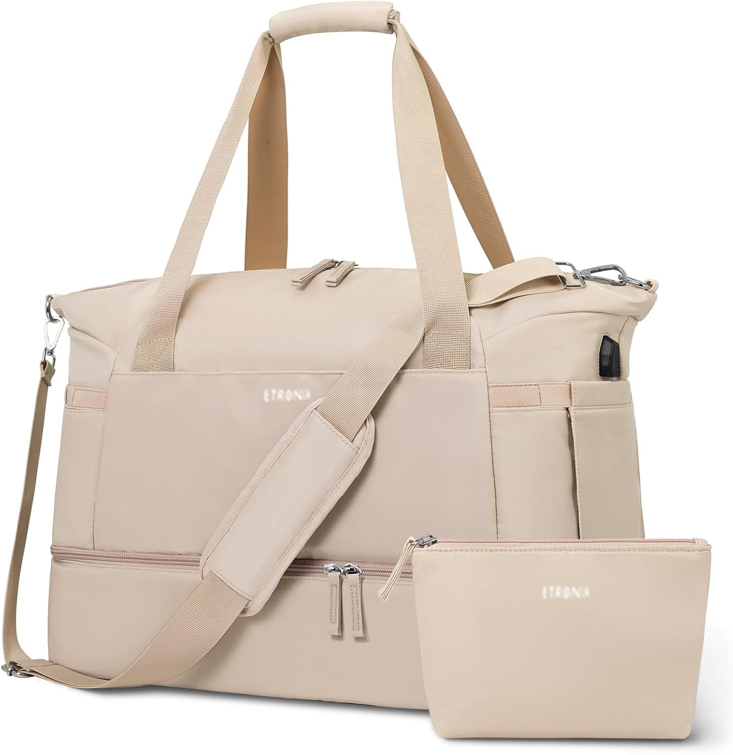 ETRONIK Gym Bag for Women with USB Charging Port and Wet Pocket
