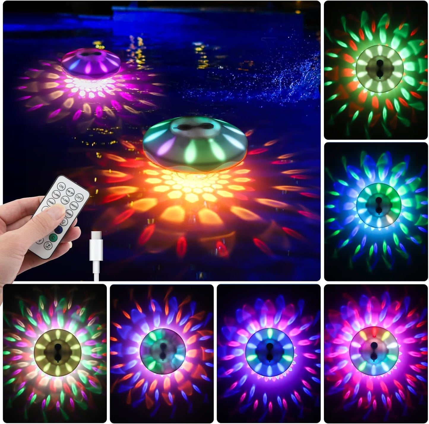 Floating Pool Lights with Dynamic RGB Effects for Any Occasion