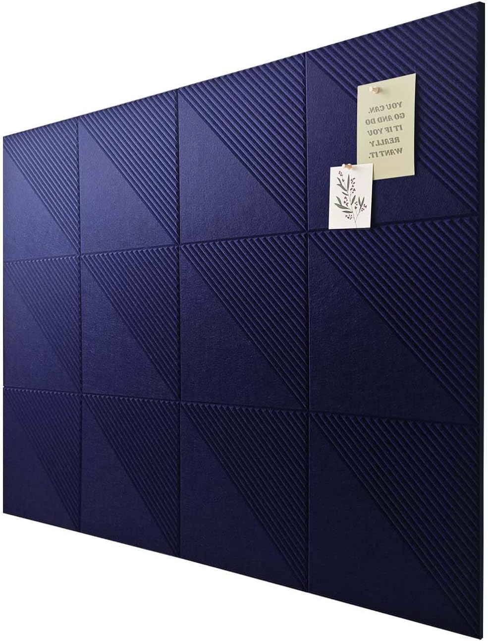 Large Cork Board Alternative with 12 Pack Felt Wall Tiles