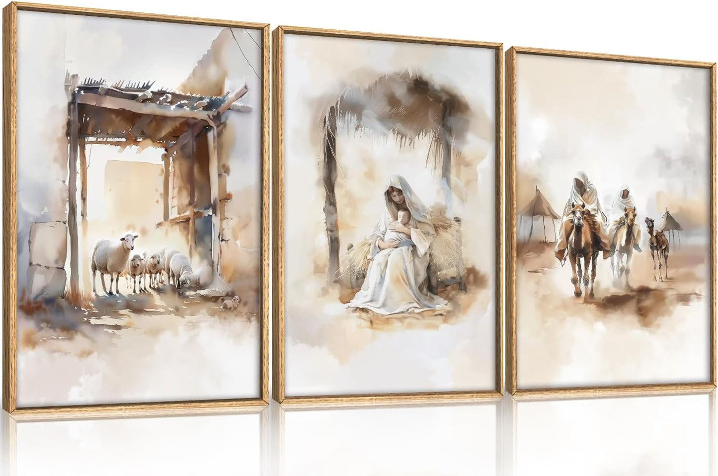 Jesus Easter Framed Canvas Wall Art Set for Home Decor