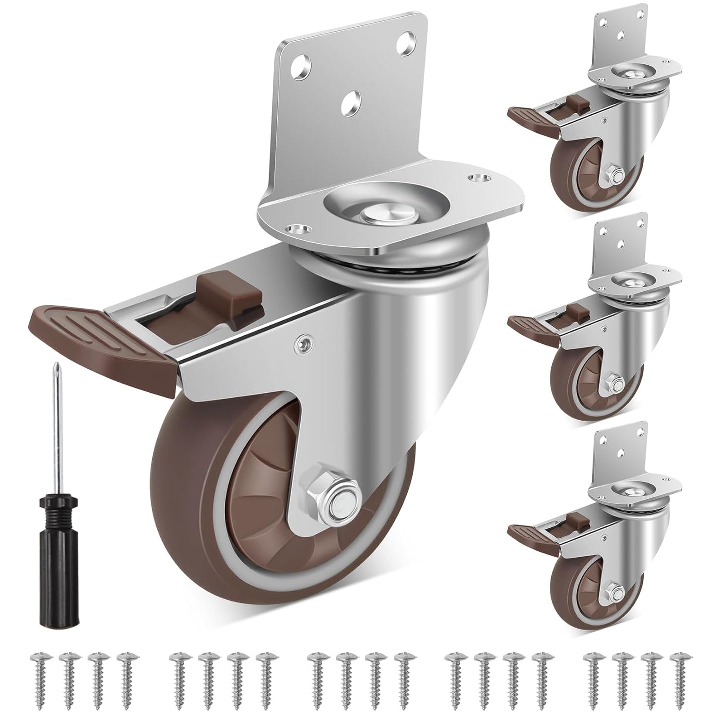 3 Inch Side Mount Casters Wheels for Heavy Duty Applications