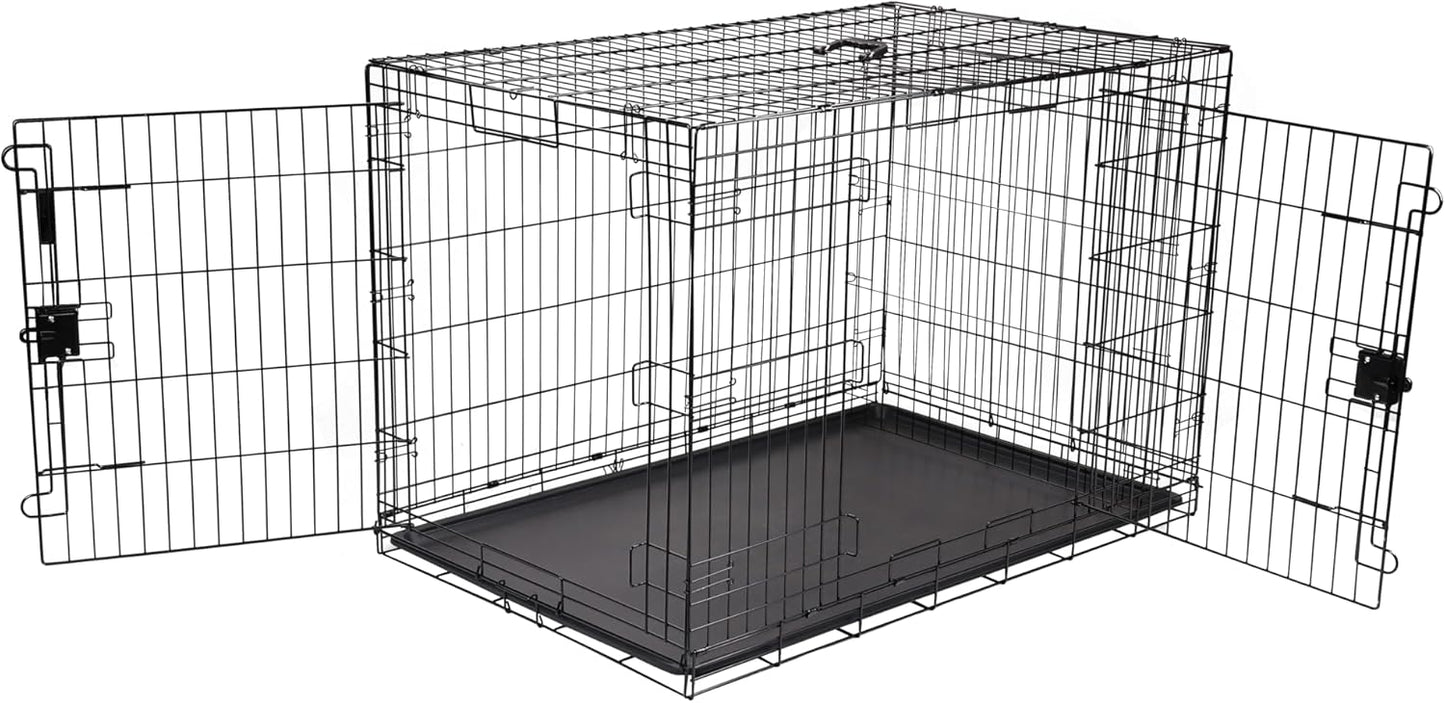 Durable Foldable Metal Wire Dog Crate for Large Breeds
