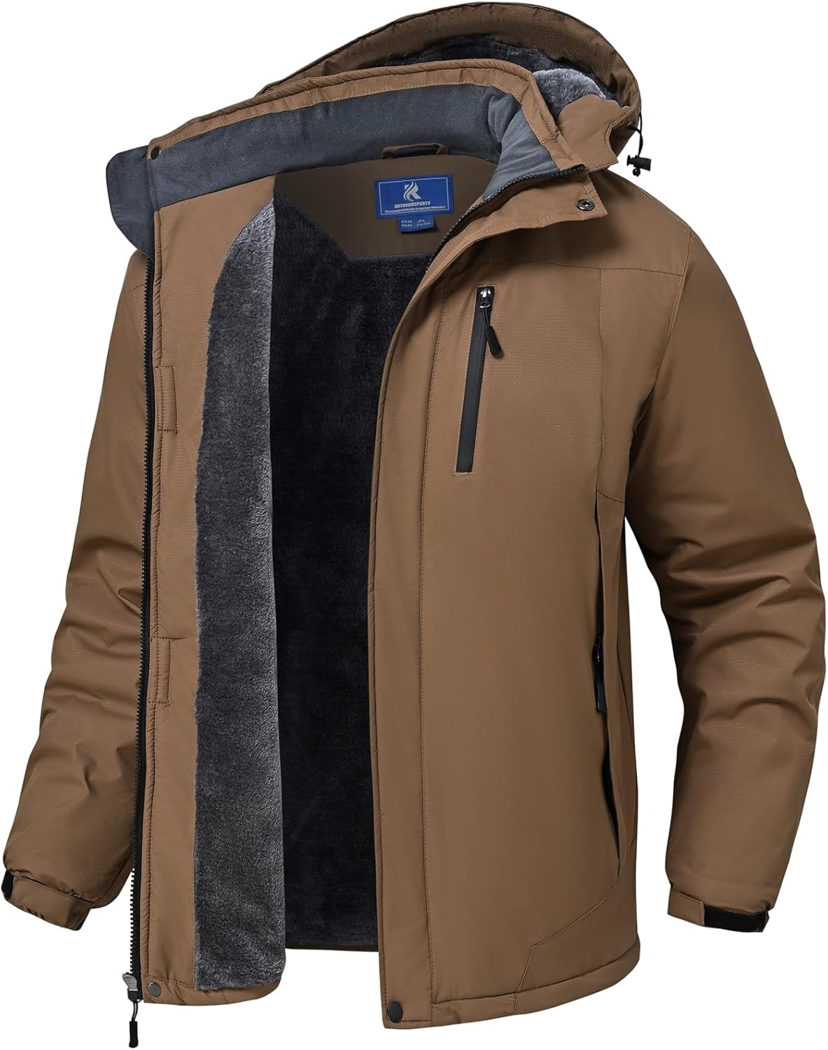 SPOSULEI Mens Skiing Jackets with Waterproof Fleece Liner Coats