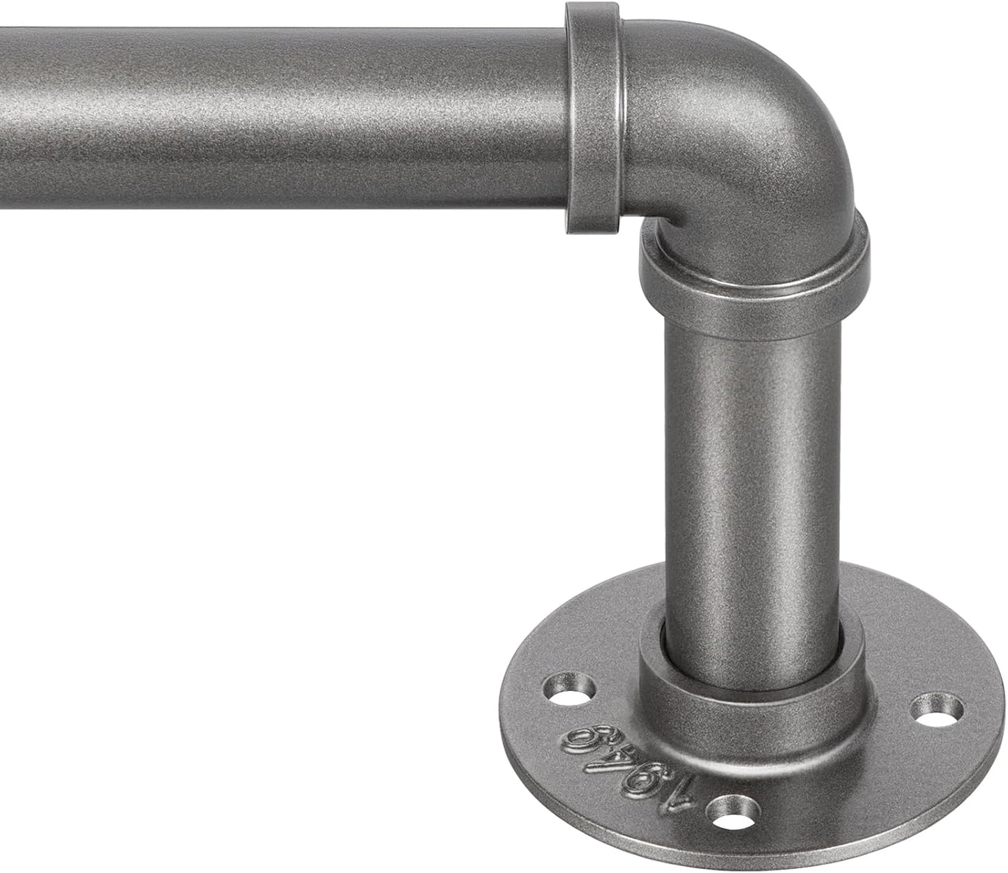 Zeerobee Adjustable Curtain Rods 72 to 144 in Grey for Windows