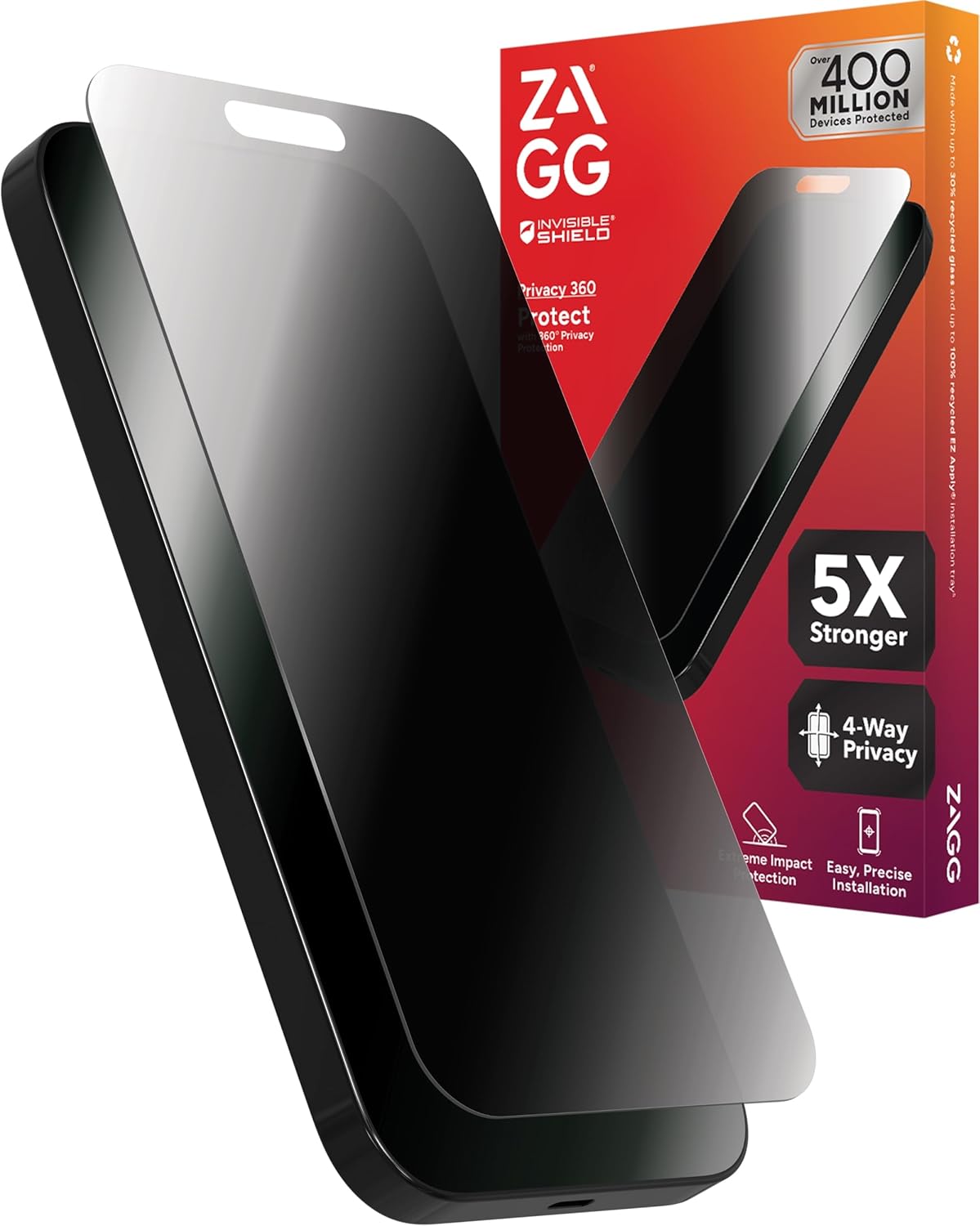 ZAGG Glass Elite Privacy Screen Protector for iPhone 15 - Stronger