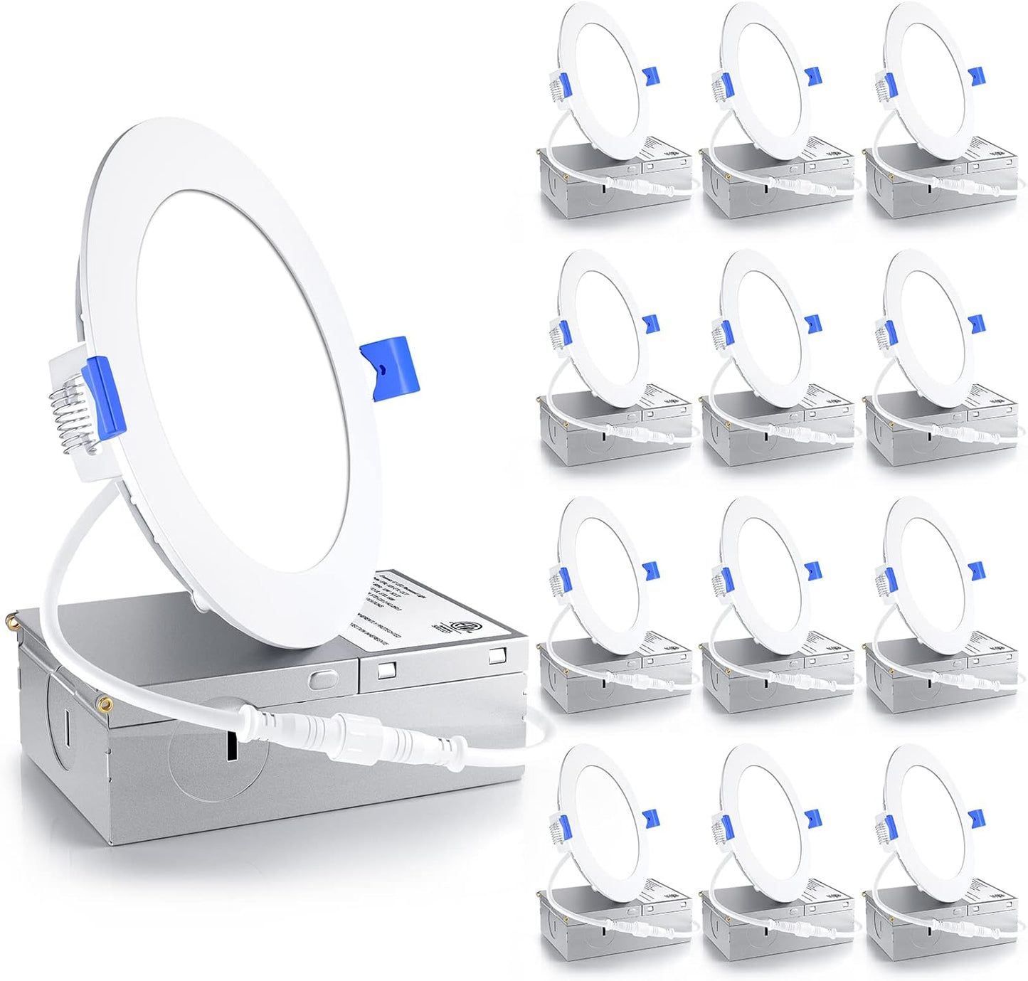 Ensenior 12 Pack 4 Inch LED Recessed Light - Dimmable & Bright